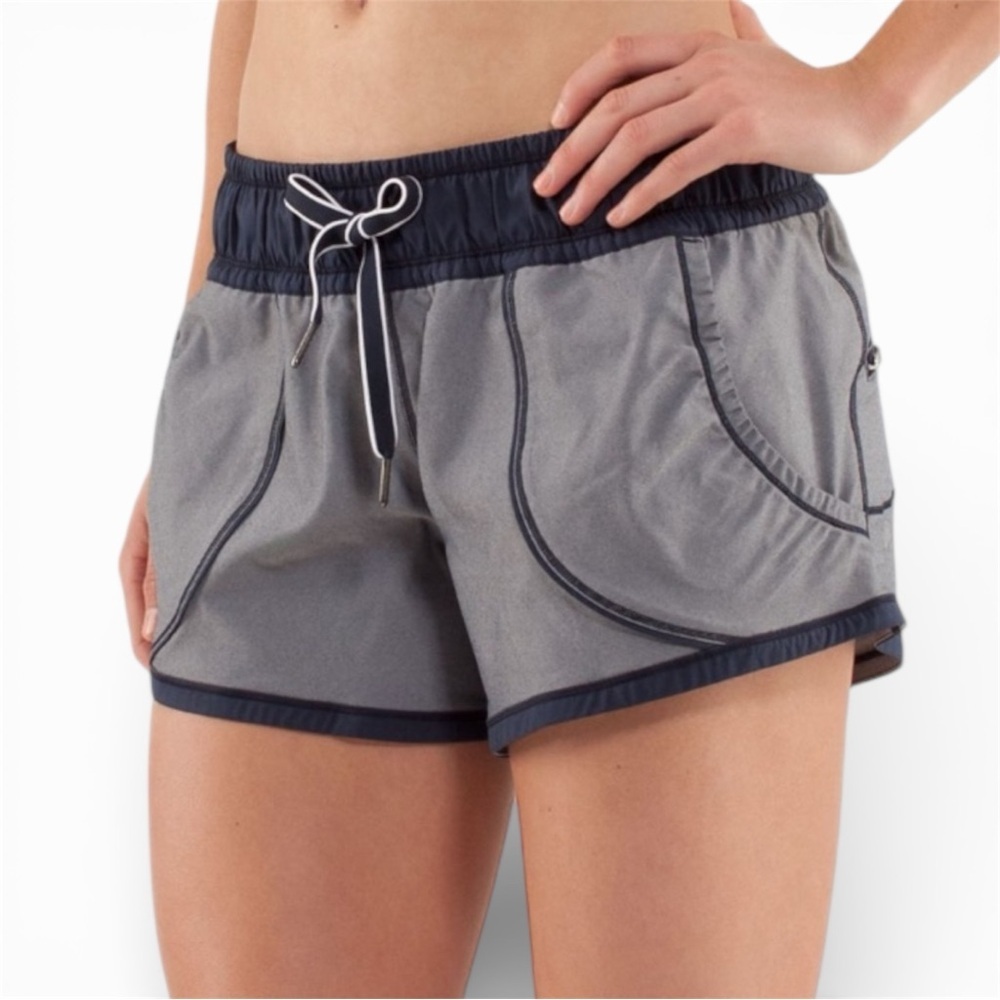 Lululemon Work It Out 4” Short Inkwell Blue Pockets Drawstring Size 4
